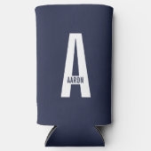 Moderne persoonlijke badmonogram en naam seltzer blikjeskoeler (Voorkant)