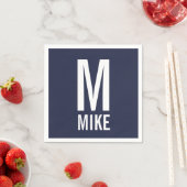 Moderne persoonlijke badmonogram en naam servet (Insitu)