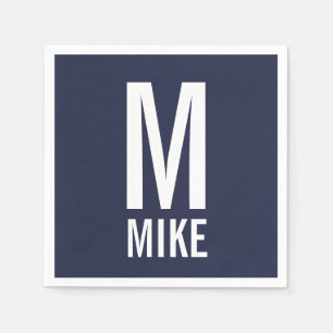 Moderne persoonlijke badmonogram en naam servet