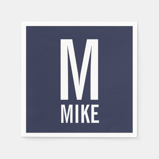 Moderne persoonlijke badmonogram en naam servet (Voorkant)