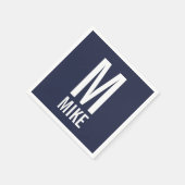 Moderne persoonlijke badmonogram en naam servet (Hoek)