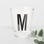 Moderne persoonlijke badmonogram en naam shot glas