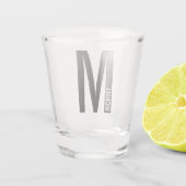 Moderne persoonlijke badmonogram en naam shot glas (Achterkant)
