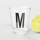 Moderne persoonlijke badmonogram en naam shot glas (Voorkant)
