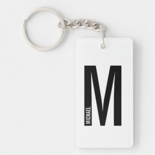 Moderne persoonlijke badmonogram en naam sleutelhanger