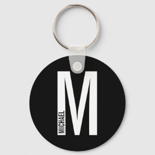 Moderne persoonlijke badmonogram en naam sleutelhanger