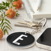 Moderne persoonlijke badmonogram en naam sleutelhanger (Voorkant Rechts)