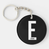 Moderne persoonlijke badmonogram en naam sleutelhanger (Voorkant)