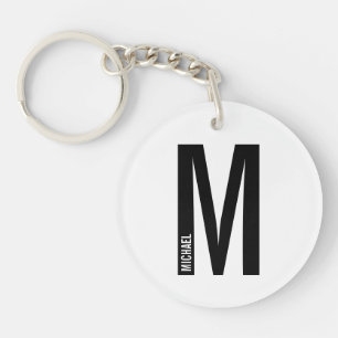 Moderne persoonlijke badmonogram en naam sleutelhanger