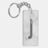 Moderne persoonlijke badmonogram en naam sleutelhanger (Voorkant Links)