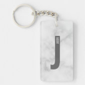 Moderne persoonlijke badmonogram en naam sleutelhanger (Voorkant)