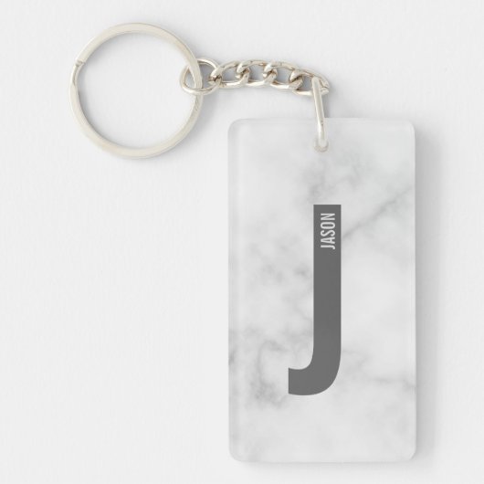 Moderne persoonlijke badmonogram en naam sleutelhanger (Voorkant)