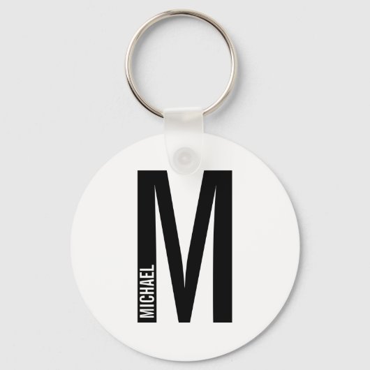 Moderne persoonlijke badmonogram en naam sleutelhanger (Voorkant)