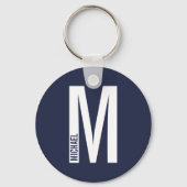 Moderne persoonlijke badmonogram en naam sleutelhanger (Voorkant)