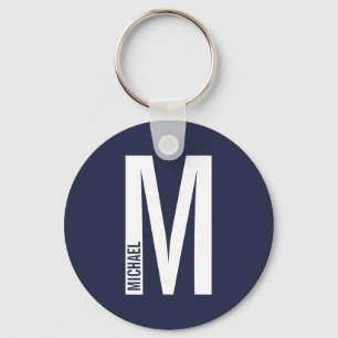 Moderne persoonlijke badmonogram en naam sleutelhanger