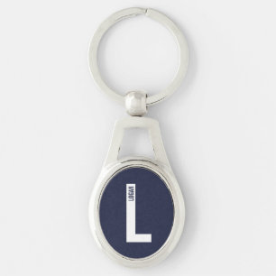 Moderne persoonlijke badmonogram en naam sleutelhanger