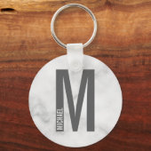 Moderne persoonlijke badmonogram en naam sleutelhanger (Voorkant)