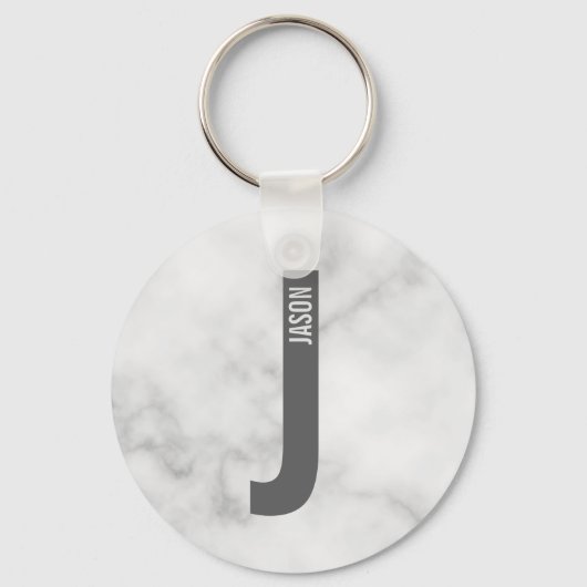 Moderne persoonlijke badmonogram en naam sleutelhanger (Voorkant)