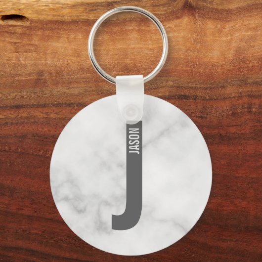 Moderne persoonlijke badmonogram en naam sleutelhanger (Voorkant)