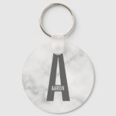 Moderne persoonlijke badmonogram en naam sleutelhanger (Voorkant)