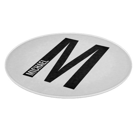 Moderne persoonlijke badmonogram en naam snijplank (Hoek)