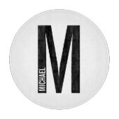 Moderne persoonlijke badmonogram en naam snijplank (Voorkant)