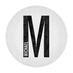 Moderne persoonlijke badmonogram en naam snijplank