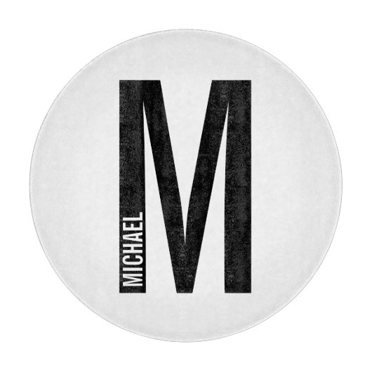 Moderne persoonlijke badmonogram en naam snijplank (Voorkant)