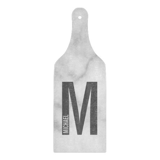 Moderne persoonlijke badmonogram en naam snijplank (Voorkant)