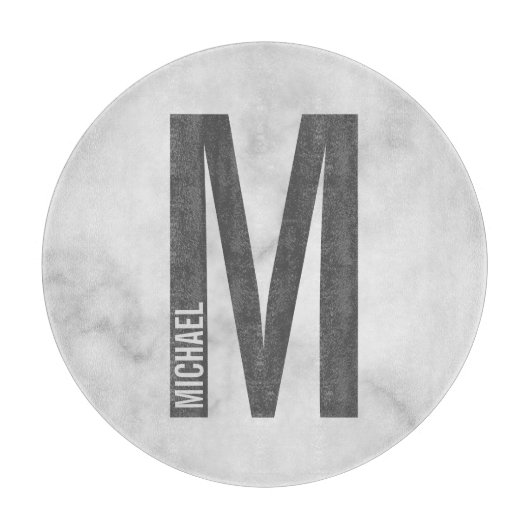 Moderne persoonlijke badmonogram en naam snijplank (Voorkant)