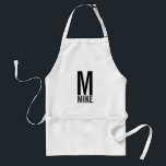 Moderne persoonlijke badmonogram en naam standaard schort<br><div class="desc">Modern Black and White Bold Monogram Design met gepersonaliseerde monogram en naam in een moderne vetgedrukte sans serif lettertypestijl. Unieke gave voor vader, echtgenoot, grootouders en nog veel meer.</div>