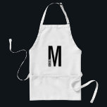 Moderne persoonlijke badmonogram en naam standaard schort<br><div class="desc">Modern Monogram ontwerp met gepersonaliseerde monogram letter "M" en een naam in de moderne vetgedrukte sans serif letterstijl. Perfect cadeau voor hem, vaderdag cadeau en nog veel meer.</div>