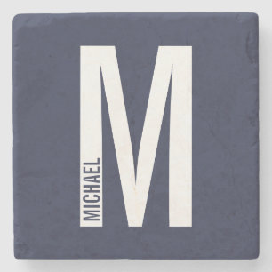 Moderne persoonlijke badmonogram en naam stenen onderzetter