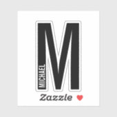Moderne persoonlijke badmonogram en naam sticker (Vel)
