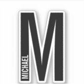 Moderne persoonlijke badmonogram en naam sticker (Voorkant)