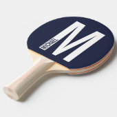 Moderne persoonlijke badmonogram en naam tafeltennisbatje (Voorkant Gekanteld)