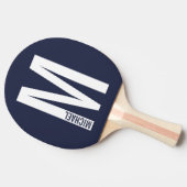 Moderne persoonlijke badmonogram en naam tafeltennisbatje (Zijkant)