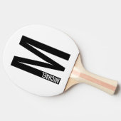 Moderne persoonlijke badmonogram en naam tafeltennisbatje (Zijkant)