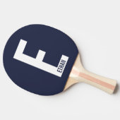 Moderne persoonlijke badmonogram en naam tafeltennisbatje (Zijkant)