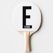 Moderne persoonlijke badmonogram en naam tafeltennisbatje (Achterkant)