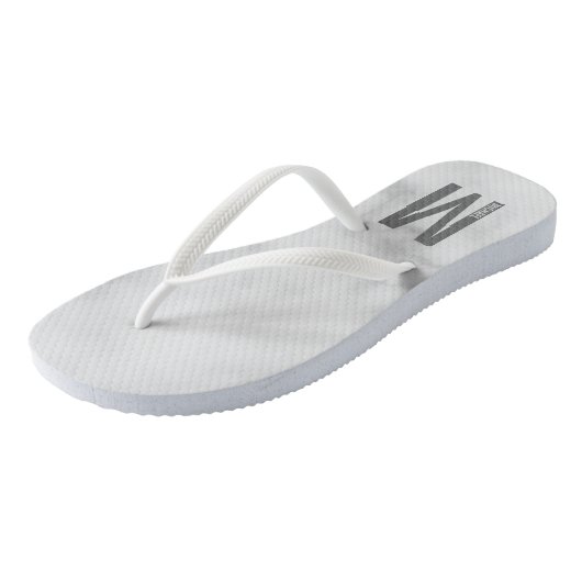 Moderne persoonlijke badmonogram en naam teenslippers (Schuin)