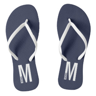 Moderne persoonlijke badmonogram en naam teenslippers