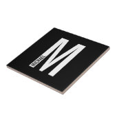 Moderne persoonlijke badmonogram en naam tegeltje (Zijkant)