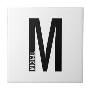 Moderne persoonlijke badmonogram en naam tegeltje