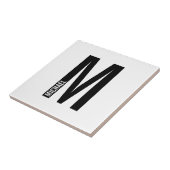 Moderne persoonlijke badmonogram en naam tegeltje (Zijkant)