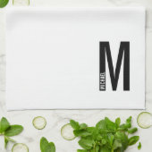 Moderne persoonlijke badmonogram en naam theedoek (Gevouwen)