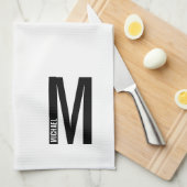 Moderne persoonlijke badmonogram en naam theedoek (Quarter Fold)
