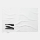 Moderne persoonlijke badmonogram en naam theedoek (Horizontaal)