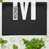 Moderne persoonlijke badmonogram en naam theedoek (Gevouwen)