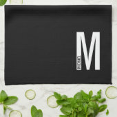 Moderne persoonlijke badmonogram en naam theedoek (Gevouwen)